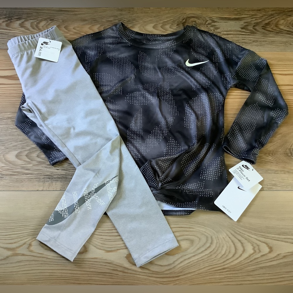 Nike girls DRIFIT l/s top & leggings set size 4,  6 or 6X(NWT) PRICE IS FIRM
